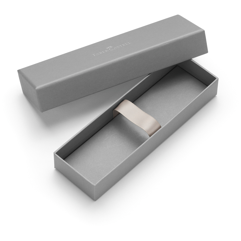 Футляр подарочный дизайнерский Faber-Castell для ручек, с откидной крышкой, серый корпус, картонная коробка оптом