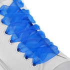 Шнурки для обуви, пара, капроновые, плоские, 20 мм, 110 см, цвет синий оптом