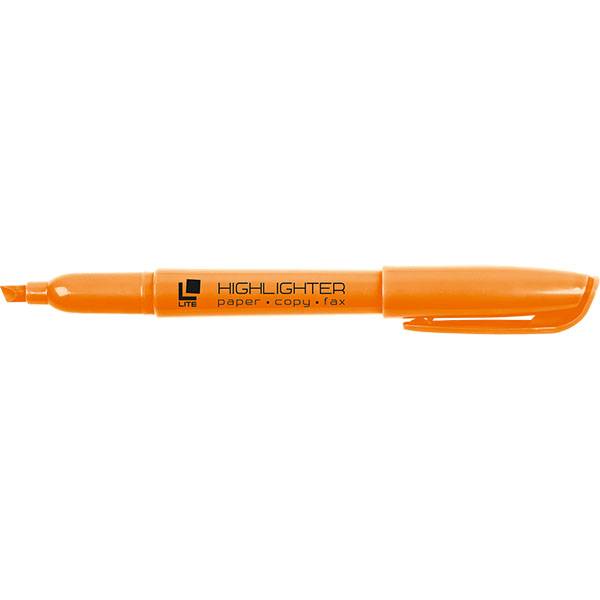 Маркер текстовый тонкий LITE 14 мм, оранжевый, скошенный оптом