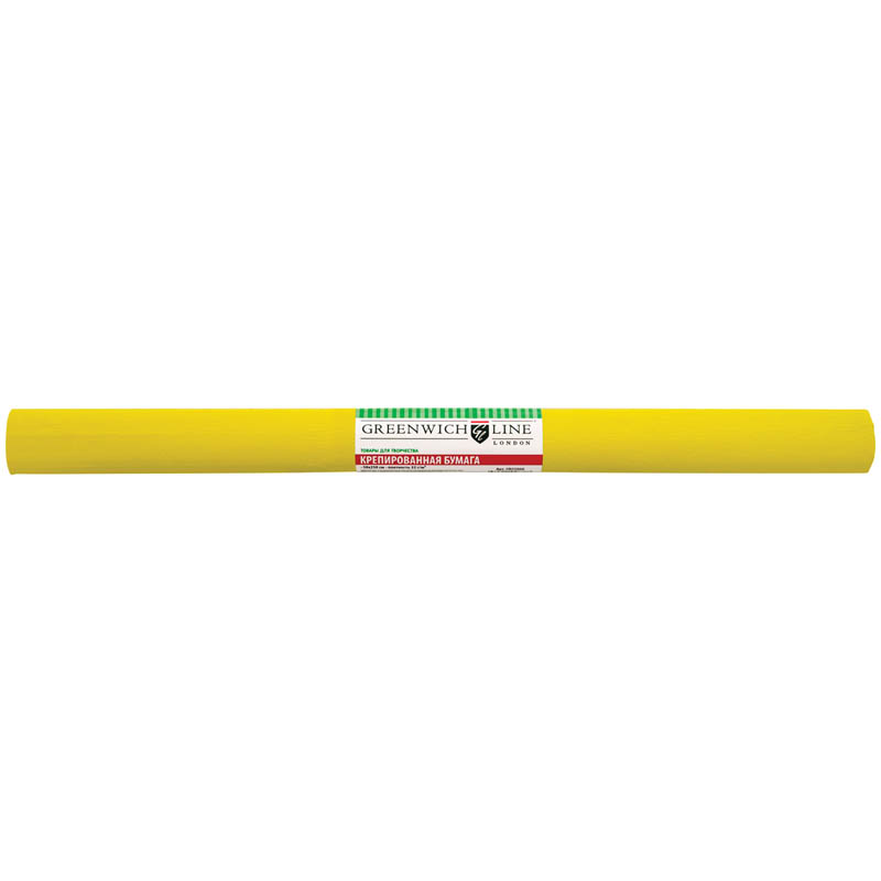 Бумага крепированная Greenwich Line, 50*250см, 32г/м2, желтая, в рулоне оптом