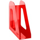 Лоток для бумаг вертикальный СТАММ "Фаворит", тонированный красный, ширина 90мм оптом