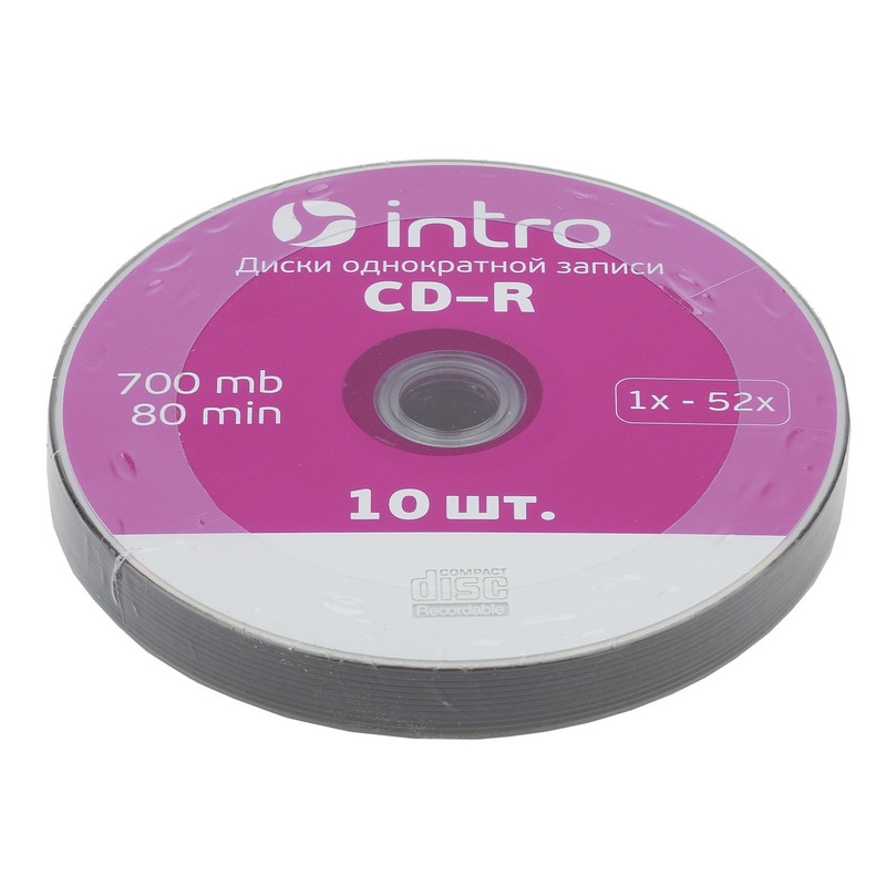 Носители информации CD-R, 52x, Intro, Shrink/10, Б0016204 оптом