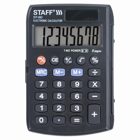 Калькулятор карманный STAFF STF-883 (95х62 мм), 8 разрядов, двойное питание, 250196 оптом