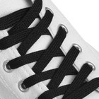 Шнурки для обуви, плоские, 10 мм, 120 см, цвет чёрный оптом