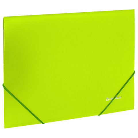 Папка на резинках BRAUBERG "Neon", неоновая, зеленая, до 300 листов, 0,5 мм, 227460 оптом