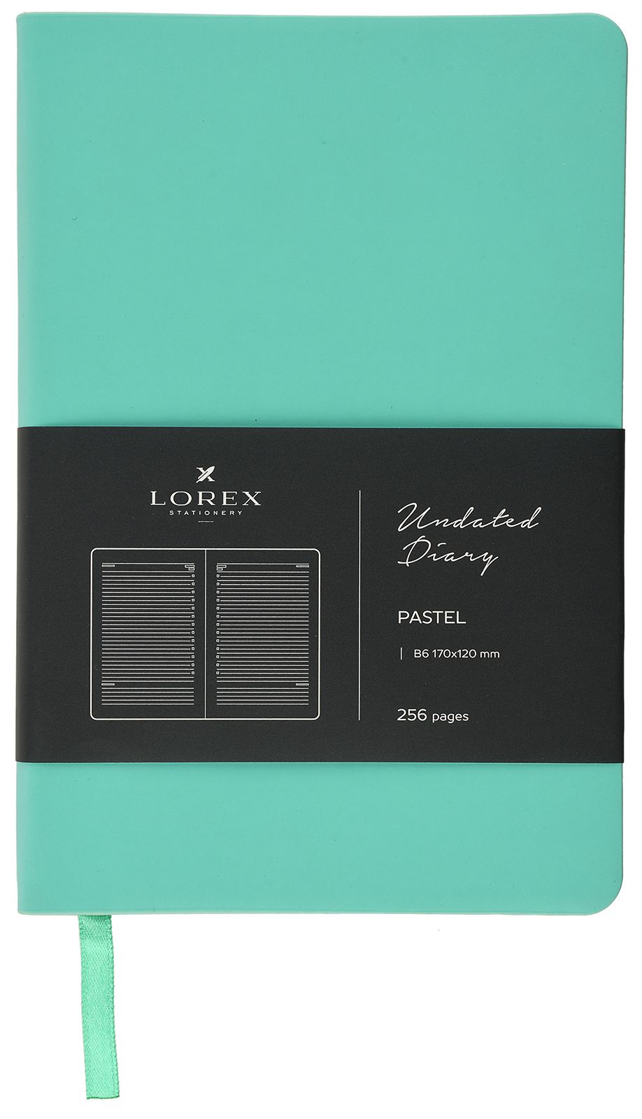 Ежедневник B6 недатированный LOREX PASTEL 128 листов мягкая обложка soft touch бирюзовый оптом