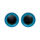 Глаза винтовые с заглушками, «Блёстки» набор 4 шт, размер 1 шт: 3 см, цвет голубой оптом