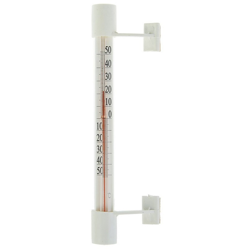 Термометр оконный стеклянный Липучка в картоне, 1546037 оптом