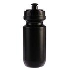 Бутылка для воды 500 мл, велосипедная, с соской, пластик PE, черная, 7х19 см оптом