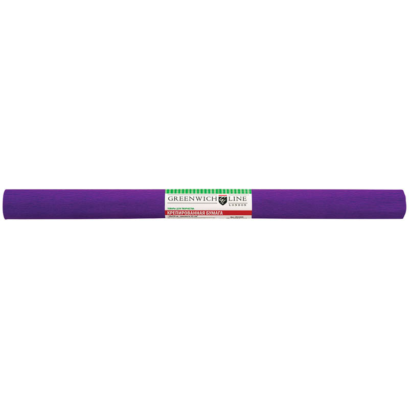 Бумага крепированная Greenwich Line, 50*250см, 32г/м2, фиолетовая, в рулоне оптом