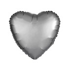 Шар фольгированный 5" «Сердце» с клапаном, матовый, цвет серый оптом
