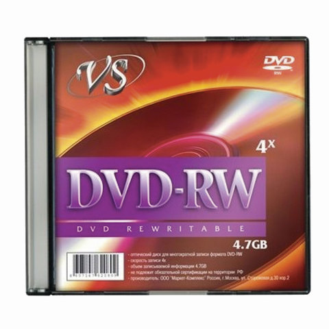  DVD-RW VS, 4,7 Gb, 4x, Slim Case (1 ), VSDVDRWSL01 