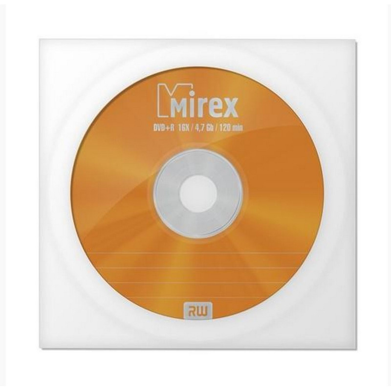 Носители информации DVD+R, 16x, Mirex, конверт/1, UL130013A1C оптом