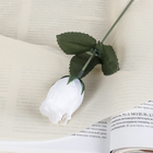 Цветы искусственные "Роза" 23 см, белая оптом