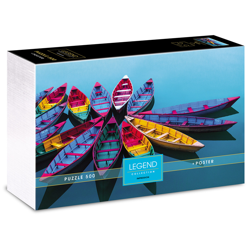 Пазл 500 эл. Hatber Premium "Legend Art Series. Яркие лодки", подарочная коробка + Постер оптом
