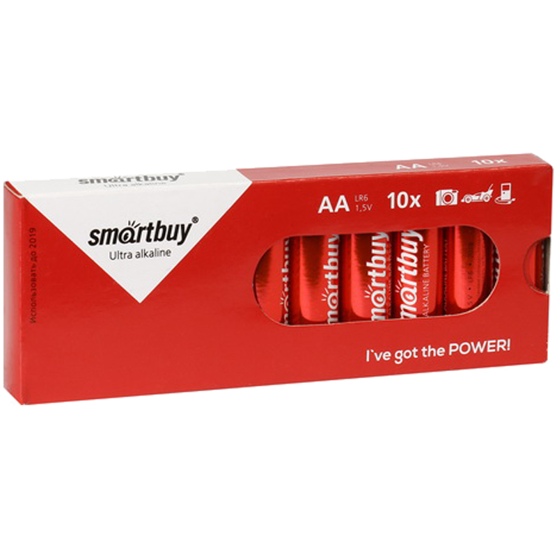 Батарейка SmartBuy AA (LR06) алкалиновая, 10 картон. упаковка оптом