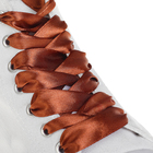 Шнурки для обуви, пара, атласные, плоские, 20 мм, 110 см, цвет коричневый оптом