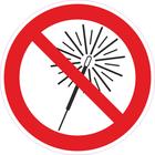 Знак D-100мм  "Запрещается использовать бенгальские огни", самоклеющийся (пленка) оптом