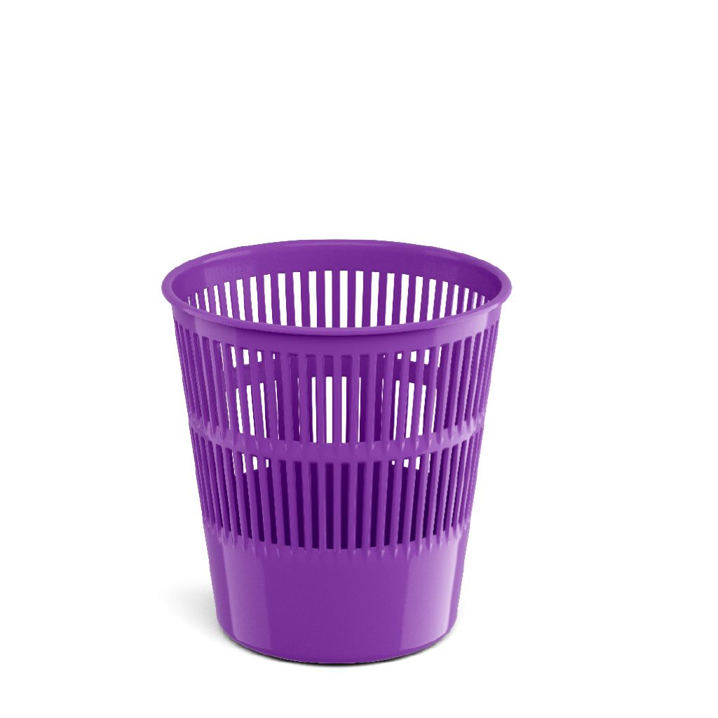 Корзина для бумаг ErichKrause 9 л фиолетовый пластик, сетчатая круглая оптом