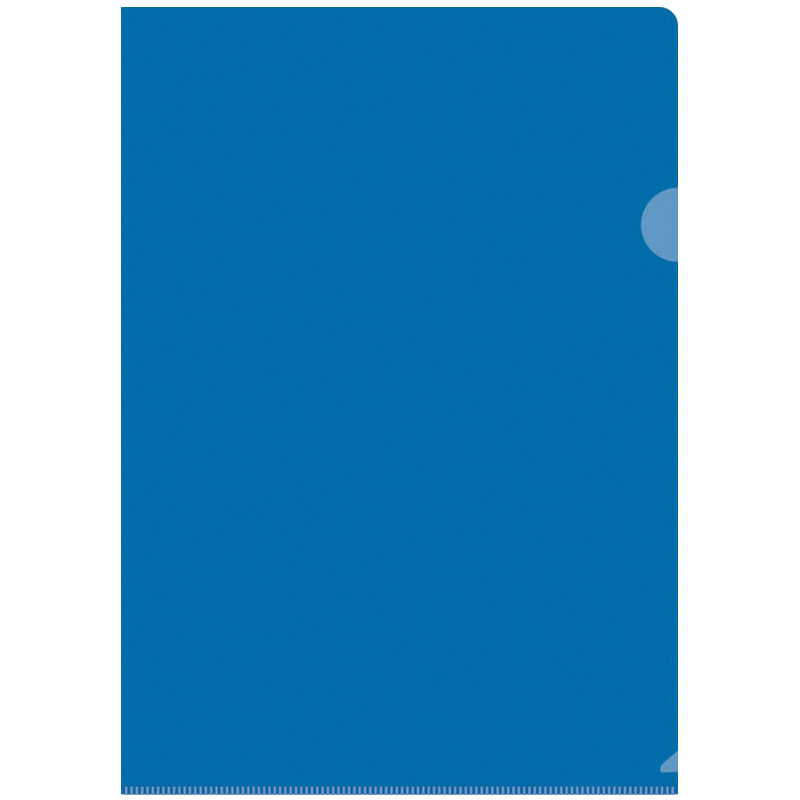 Папка-уголок OfficeSpace А4, 100мкм, пластик, прозрачная синяя оптом