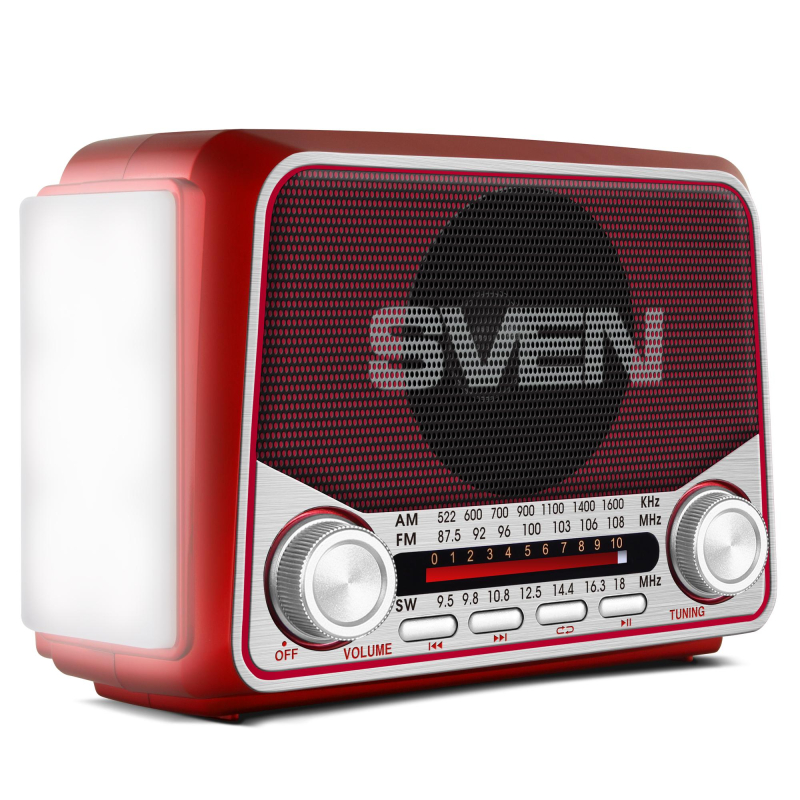 Радиоприемник SVEN SRP-525, красный, мощность 3 Вт (RMS), FM/AM/SW, USB оптом