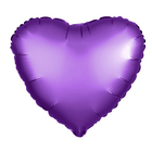 Шар фольгированный 5" «Сердце» с клапаном, матовый, цвет фиолетовый оптом