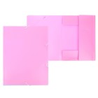 Папка на резинке А4, 500 мкм, Calligrata, Pastel, корешок 20 мм, до 150 листов, тиснение "песок", фламинго оптом