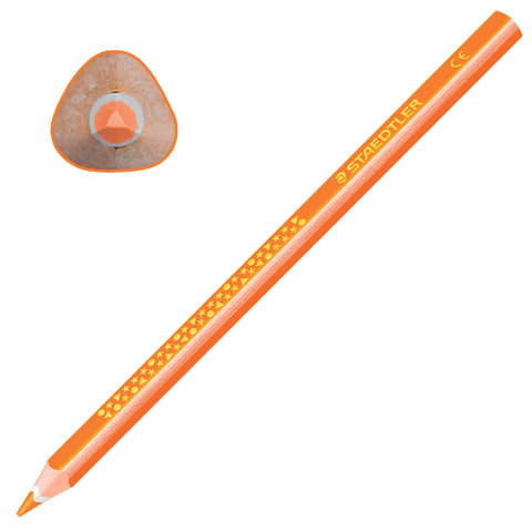 Карандаш цветной утолщенный STAEDTLER "Noris club", 1 шт., трехгранный, грифель 4 мм, оранжевый, 1284-4 оптом