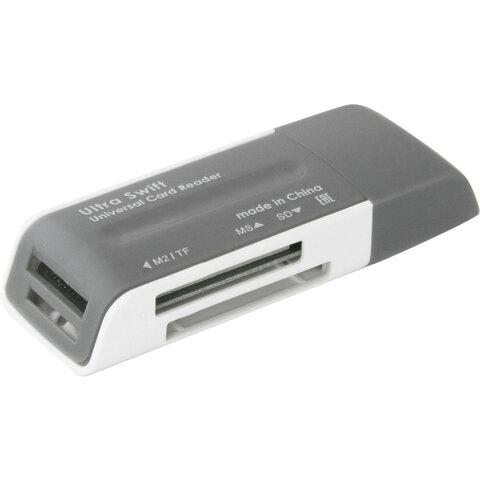 Картридер DEFENDER Ultra Swift, USB 2.0, порты SD, MMC, TF, M2, XD, MS, 83260 оптом
