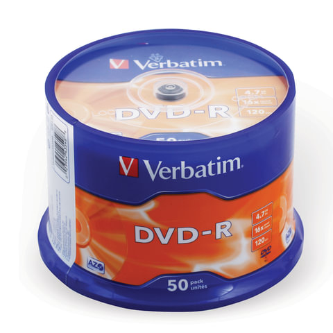  DVD-R VERBATIM 4,7 Gb 16x Cake Box (  ),  50 ., 43548 