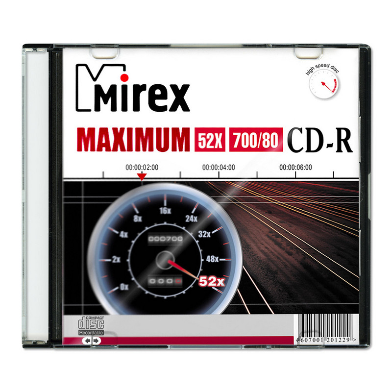 Носители информации CD-R, 52x, Mirex Maximum, Slim/1, UL120052A8S оптом