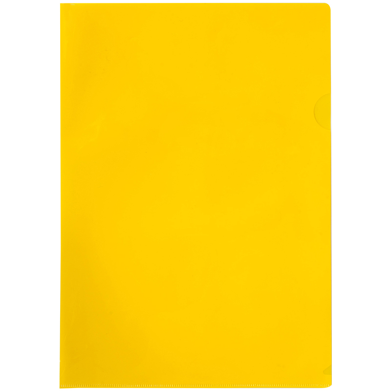 Папка-уголок OfficeSpace А4, 100мкм, пластик, прозрачная желтая оптом