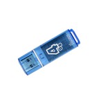 Флешка Smartbuy Glossy, 4 Гб, USB2.0, чт до 25 Мб/с, зап до 15 Мб/с, синяя оптом