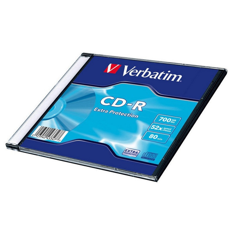 Носители информации CD-R, 52x, Verbatim Extra Protection, Slim/1, 43347 оптом