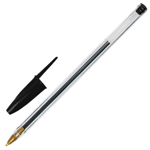 Ручка шариковая STAFF "Basic BP-01", письмо 750 метров, ЧЕРНАЯ, длина корпуса 14 см, узел 1 мм, 143737 оптом