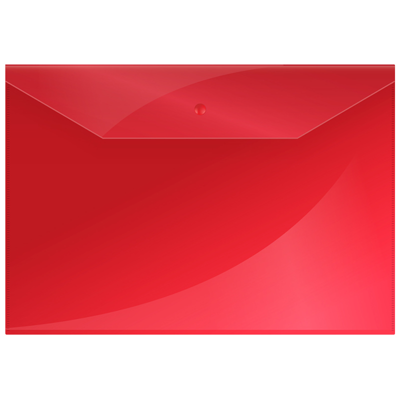 Папка-конверт на кнопке OfficeSpace А5 (190*240мм), 120мкм, полупрозрачная, красная оптом