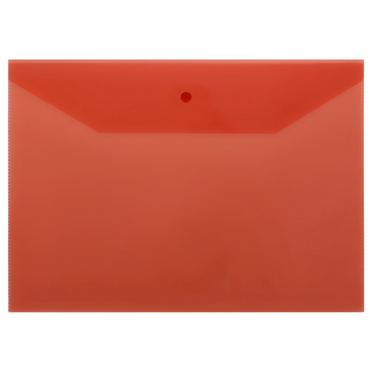 Папка-конверт на кнопке СТАММ А4, 120мкм, пластик, прозрачная, красная оптом