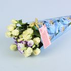 Конус для цветов "Альстромерия голубая" серия цветы, 27х13 см оптом